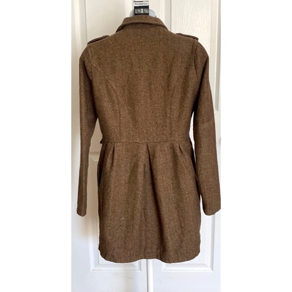 HERITAGE 1981 Tweed Coat Jacket Double Breasted Brown Size S. - Picture 2 of 14